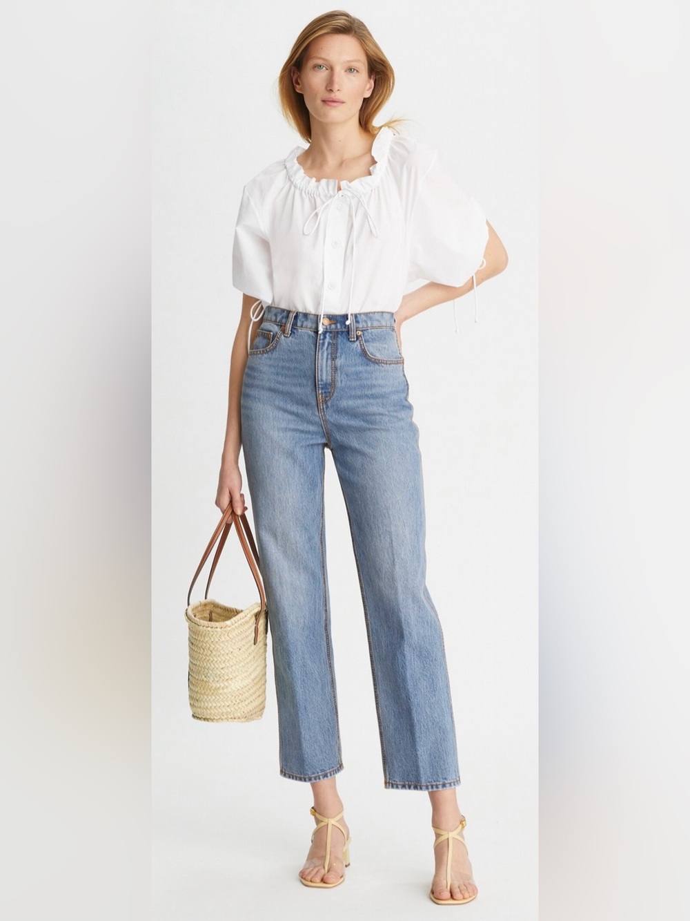 TORY BURCH HIGH-RISE Classic Five Pocket STRAIGHT JEAN SIZE 29 NWT VINTAGE WASH